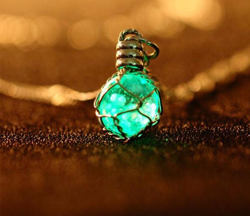 Glowing deals crystal necklace