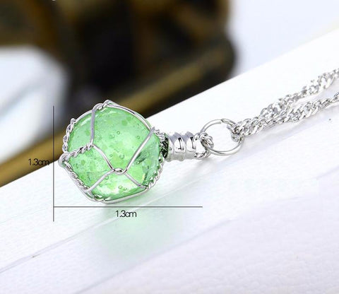 Lovely Crystal Luminous Ball Pendant Necklace