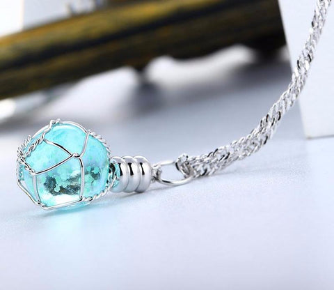 Lovely Crystal Luminous Ball Pendant Necklace