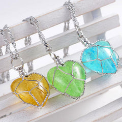Romantic Luminous Heart Crystal Pendant Necklace