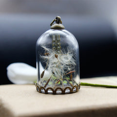 Antique & Romantic Dandelion Wish On A Bottle Pendant