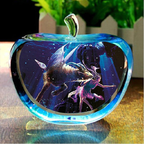 Zodiac Sign Rare Crystal Apple Glass Model