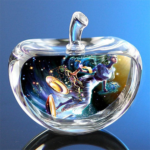 Zodiac Sign Rare Crystal Apple Glass Model
