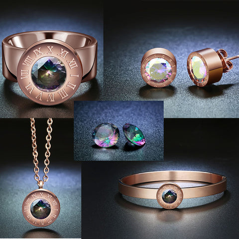 Elegant Multi-Color Zircon Stone Jewelry Set