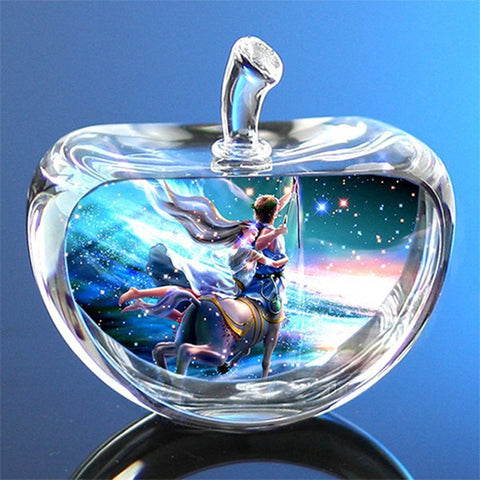 Zodiac Sign Rare Crystal Apple Glass Model