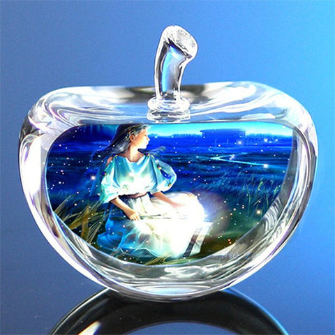Zodiac Sign Rare Crystal Apple Glass Model
