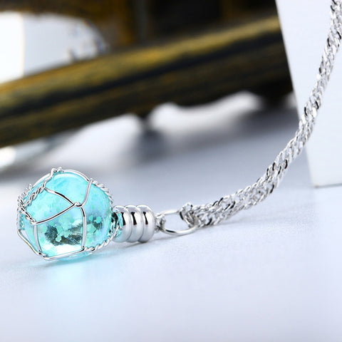 Lovely Crystal Luminous Ball Pendant Necklace