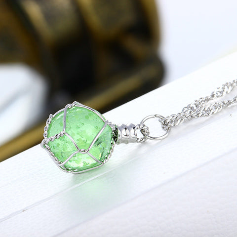 Lovely Crystal Luminous Ball Pendant Necklace